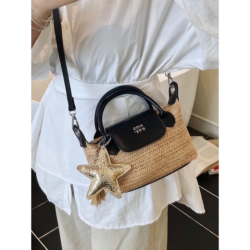 Women'S New High-Value Handbag Dumpling Bag New Style Colorful Striped Shoulder Crossbody Bag - Image 4