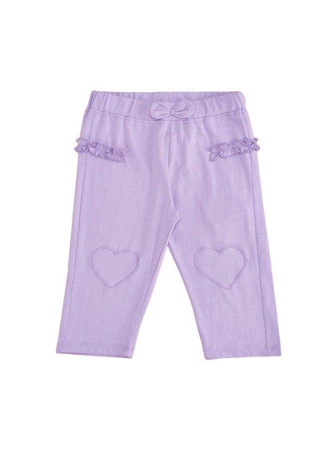 YU by Pantaloons Baby Girl's Regular Fit Pants (110144518002_Lavender - Image 1