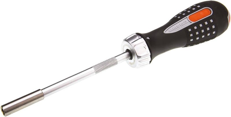 Bahco 808050 Ratchet Bit Screwdriver with Magnetic Blades and 6 Bits