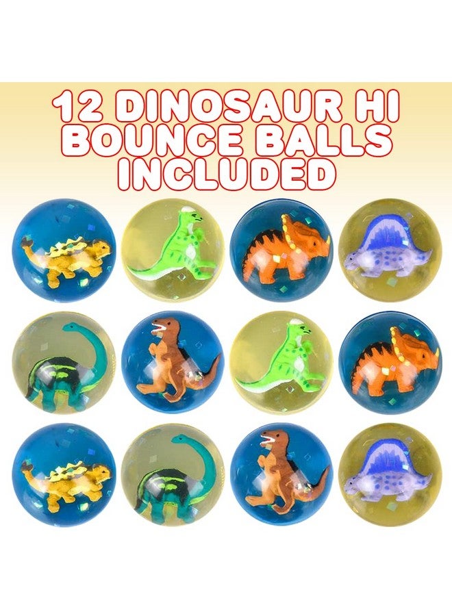 ArtCreativity High Bounce Balls With 3D Dinosaur Inside Set Of 12 Dino High Bounce Balls For Kids Outdoor Toys For Encouraging Active Play Dinosaur Party Favors & Pinata Stuffers For Boys & Girls - Image 3