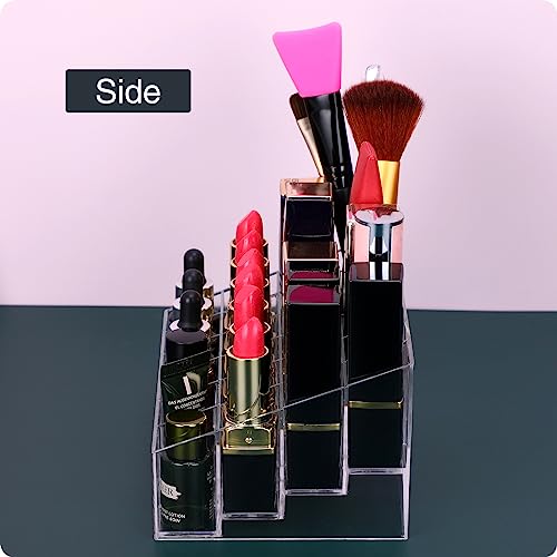 MOSIKER Lipstick Organizer,Small Clear Plastic Compact Lip Gloss Chapstick Perfume Sample Mascara Holder with 24 Slots - Image 5