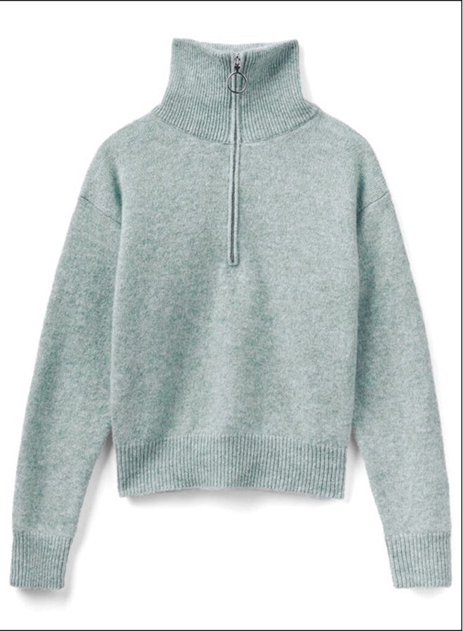 Benetton HIGH NECK SWEATER IN PURE SHETLAND WOOL  - Image 4
