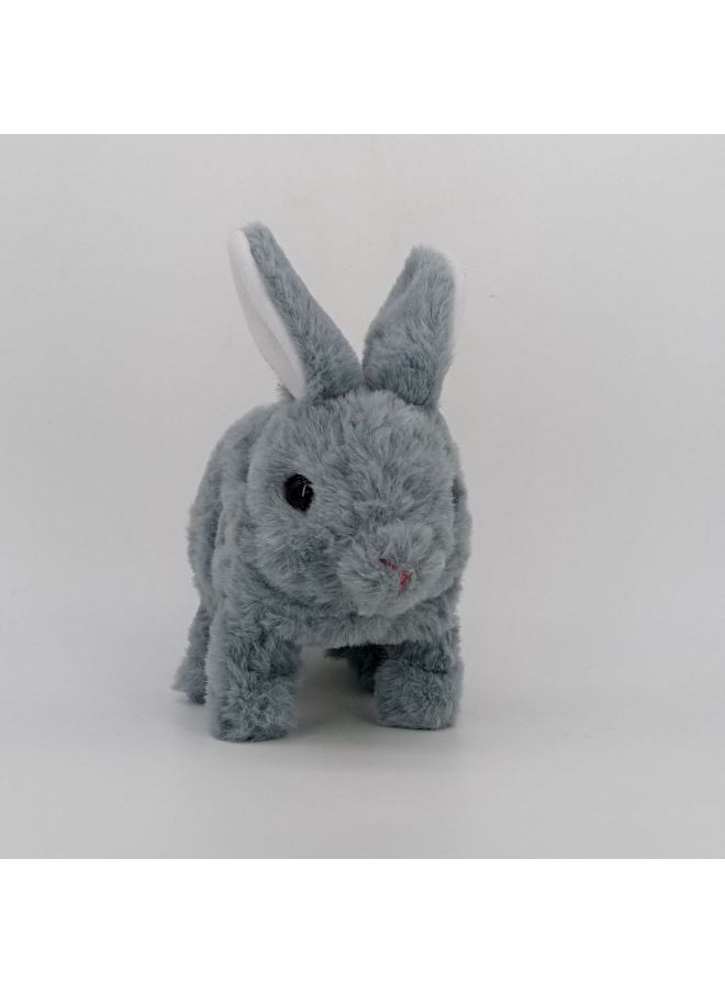 Easter Simulation Rabbit Plush Sound Toy Will Jump Will Call Carrot Rabbit Doll Parent-child Interactive Toy-Colour:Electric Plush Rabbit [gray] Does Not Contain Carrots  - Image 1