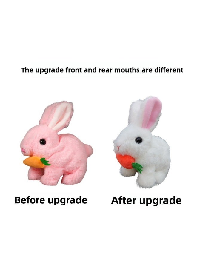 Easter Simulation Rabbit Plush Sound Toy Will Jump Will Call Carrot Rabbit Doll Parent-child Interactive Toy-Colour:Electric Plush Rabbit [gray] Does Not Contain Carrots  - Image 5