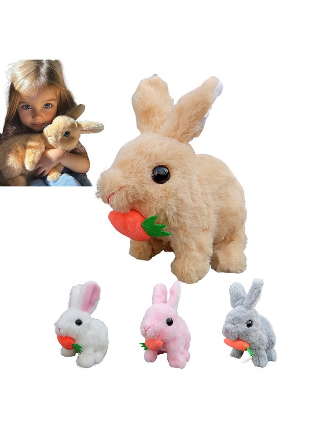 Easter Simulation Rabbit Plush Sound Toy Will Jump Will Call Carrot Rabbit Doll Parent-child Interactive Toy-Colour:Electric Plush Rabbit [gray] Does Not Contain Carrots  - Image 3