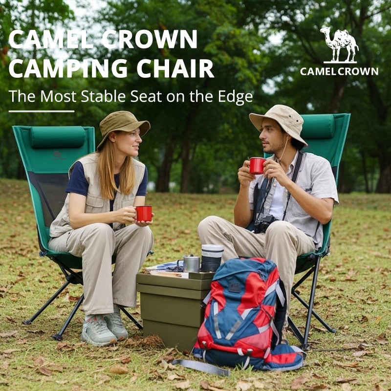 CAMEL CROWN High Back Camping Chair with Pillow Design, Folding Compact Backpacking Chair, Stable Portable Chair for Outdoor Camp, Travel, Beach, Picnic, Festival, Hiking - Image 4
