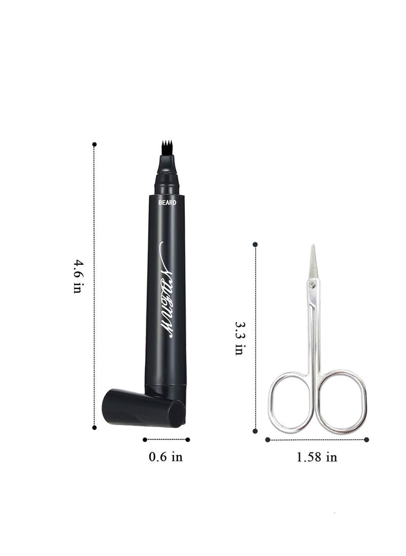 MUFUN - 2PCS Beard Pencil Filler for Men - Sweat Proof, Water Resistance, Long Lasting & Natural Finish barber Pencil, Mustache Repair Shape(BLACK) - Image 1