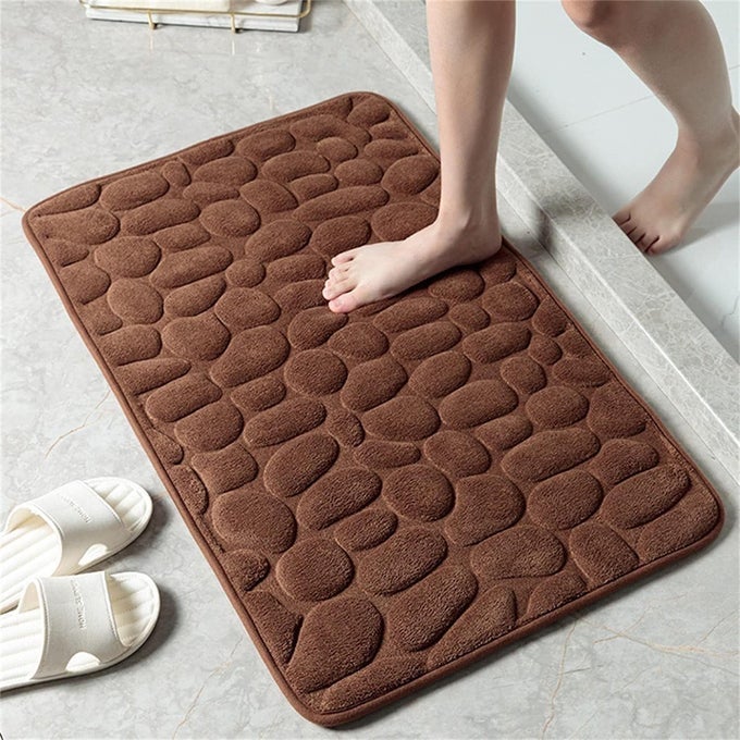 MEMORY FOAM BATH MAT COBBLESTONE BATHROOM RUGS FLOOR MATS SUPER WATER ABSORBENT BATH MATS FOR BATHROOMMACHINE WASHABLE BATH RUGS