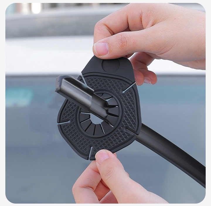 KRIDARSH 2PCS Car Wiper Arm Hole Protection Pad Silicone Windshield Wiper Arm Hole Protector Dust Cover Accessories Universal for Most Cars Trucks SUV Black - Image 2