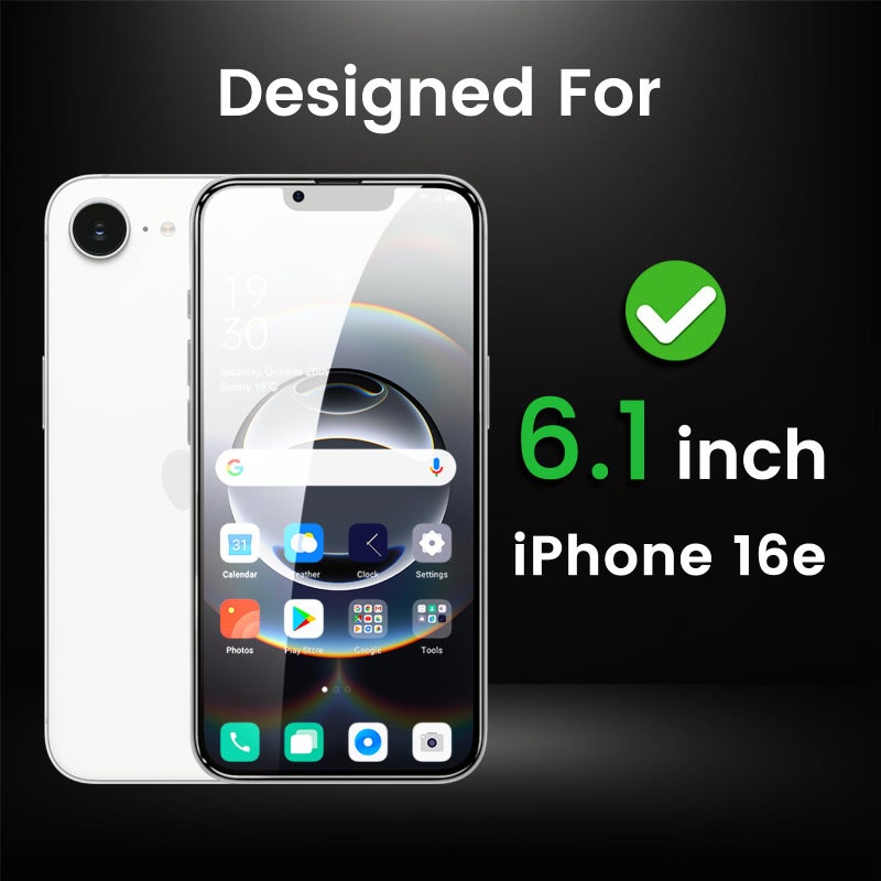 Romkasi 3 Pack Privacy Screen Protector for iPhone 16e 6.1 Inch with 3 Pack Camera Lens Protector, Anti Spy Tempered Glass Film, Anti-Scratch, Touch Sensitive, Case Friendly - Image 2