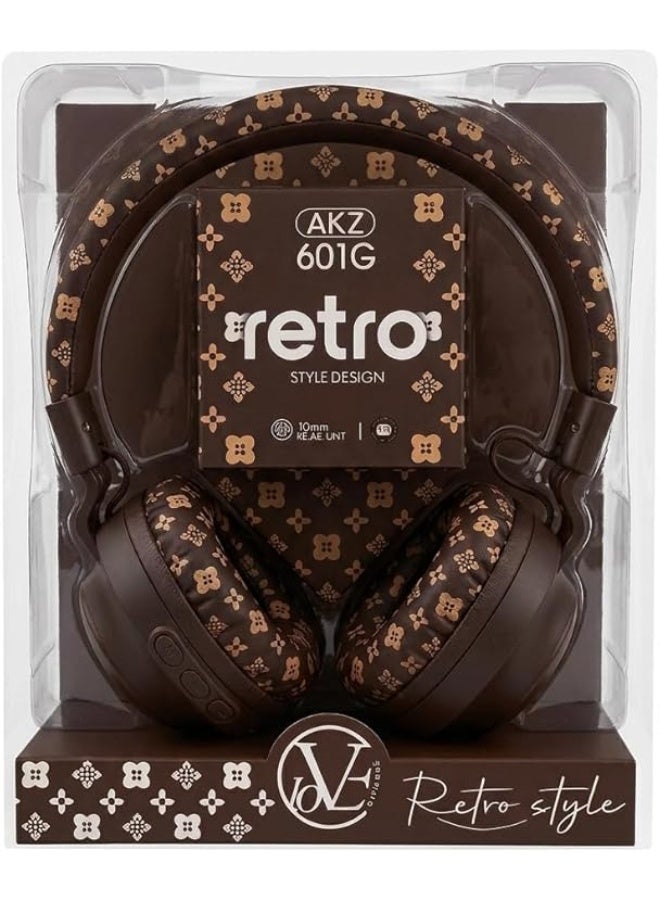 Cute Chocolate Brown Wireless Headphones for Kids & Teens – Soft Floral Cushioned Over-Ear Bluetooth Headset, Adjustable Headband, Safe Volume, Foldable Design for Study, Travel & Gifting - Image 1