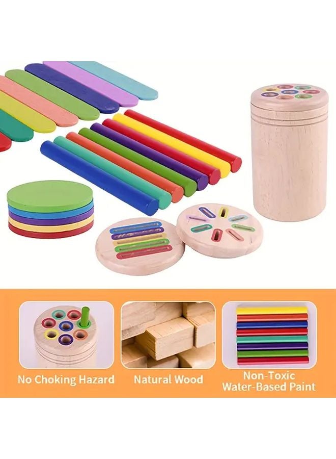 Wooden 4 In 1 Color Sorting Shape Recognition Toy Educational Activity For Toddlers - Image 5