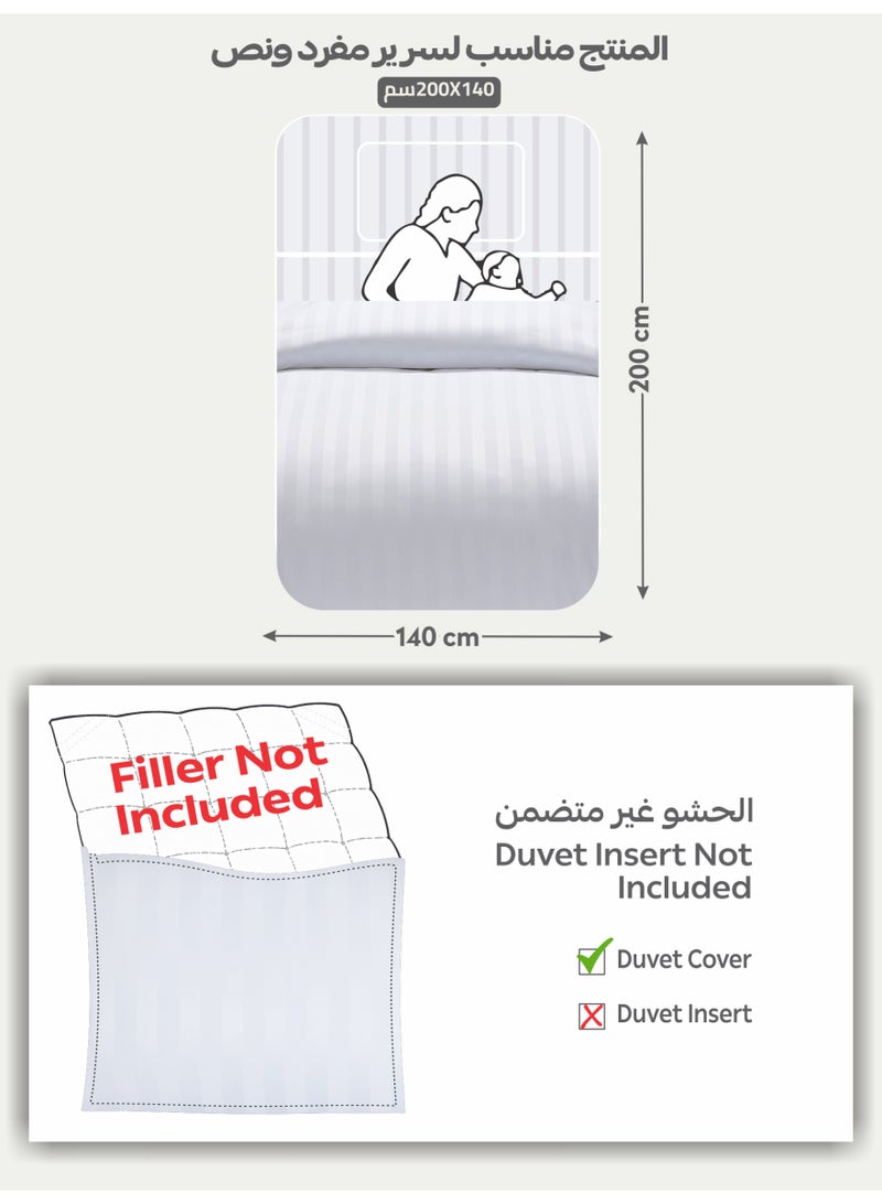 Donetella Striped Duvet Cover Set Single Size 170x230 cm - 4-Pcs Bed Set, Microfiber Fabric - 1 Duvet Cover, 1 Fitted Sheet, 2 Pillow Sham, (Filler Not Included) - Image 3