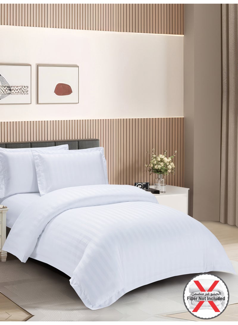 Donetella Striped Duvet Cover Set Single Size 170x230 cm - 4-Pcs Bed Set, Microfiber Fabric - 1 Duvet Cover, 1 Fitted Sheet, 2 Pillow Sham, (Filler Not Included) - Image 2