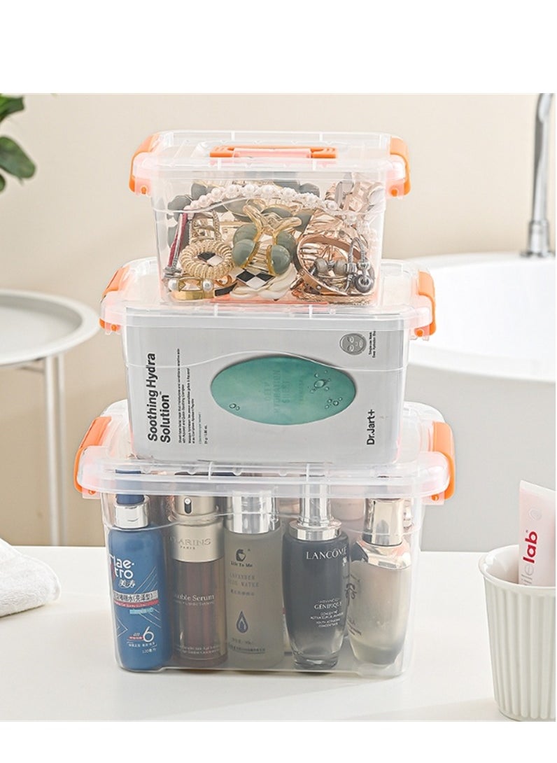 Generic - 6pcs Plastic Storage Boxes, 15L Clear Stackable Containers With Lockable Lids, Clear Plastic Organizer – Transparent Box Storing Toys, Shoes, Kitchen Items, Snacks, Tools, Medicine - Image 1