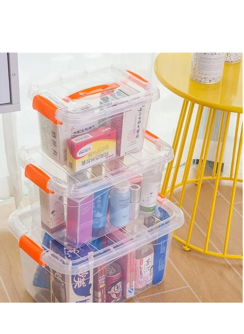 Generic - 6pcs Plastic Storage Boxes, 15L Clear Stackable Containers With Lockable Lids, Clear Plastic Organizer – Transparent Box Storing Toys, Shoes, Kitchen Items, Snacks, Tools, Medicine - Image 1