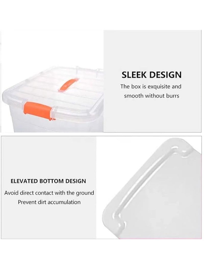 Generic - 6pcs Plastic Storage Boxes, 15L Clear Stackable Containers With Lockable Lids, Clear Plastic Organizer – Transparent Box Storing Toys, Shoes, Kitchen Items, Snacks, Tools, Medicine - Image 1