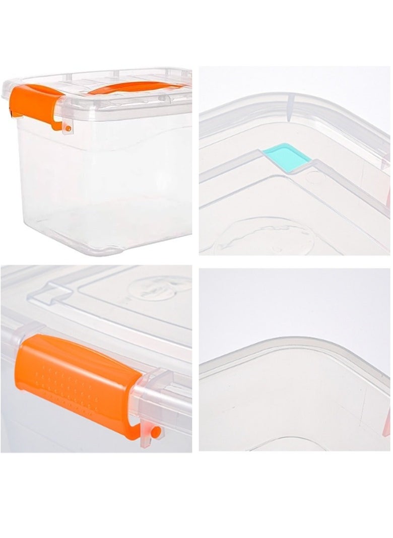 Generic - 6pcs Plastic Storage Boxes, 15L Clear Stackable Containers With Lockable Lids, Clear Plastic Organizer – Transparent Box Storing Toys, Shoes, Kitchen Items, Snacks, Tools, Medicine - Image 1