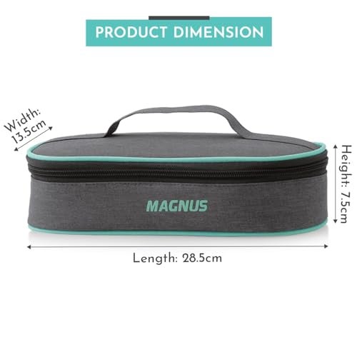Magnus Glock Linen Glass Lunch Box with Flat Pouch and Detachable Clip, Includes 2 Round Airtight, Leakproof, Microwave Safe Borosilicate Glass Containers, 400 ML Each - Premium Lunch Boxes - Image 3