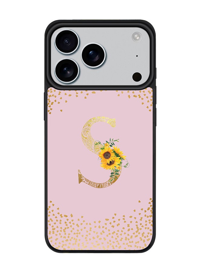 Stylizedd iPhone 17 Pro Case, [Compatible with MagSafe] Slim Magnetic cover Phone Case iPhone 17 Pro -Custom Floral Monogram - S  (Pink ) - Image 1