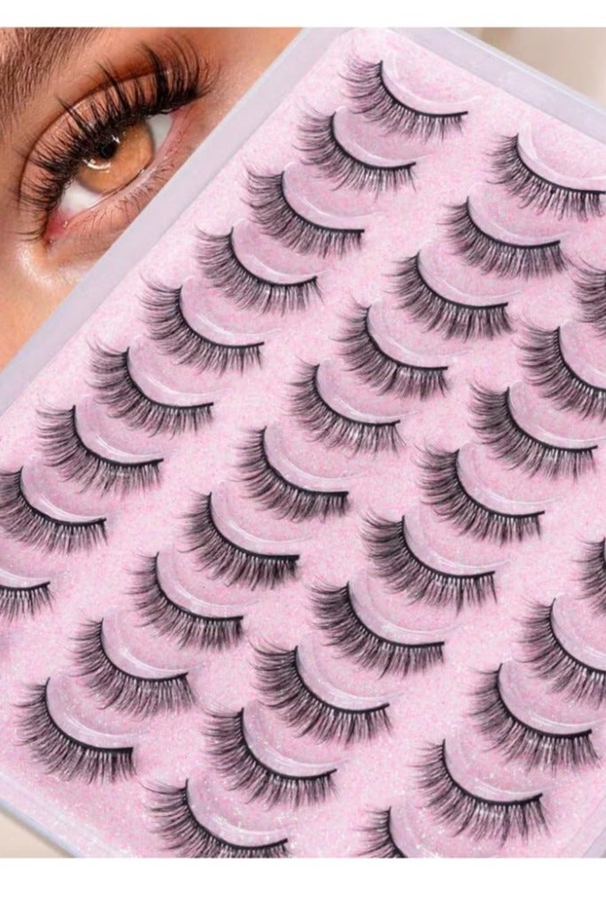Shein Mink False Eyelashes - 20 Pairs of Natural-Looking Fluffy Mink Lashes, Soft Cat Eye Lashes, Reusable - Image 2