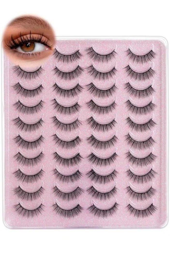 Shein Mink False Eyelashes - 20 Pairs of Natural-Looking Fluffy Mink Lashes, Soft Cat Eye Lashes, Reusable - Image 5