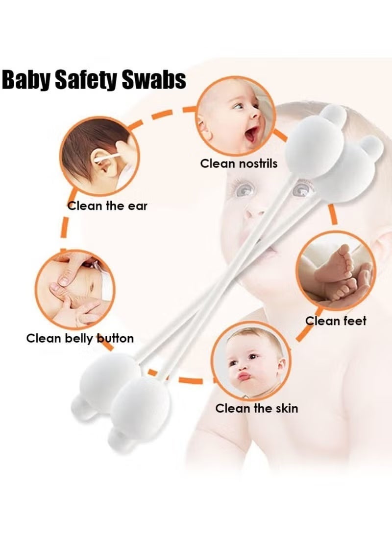 Baby Cotton Swabs, Organic Fragrance and Chlorine-Free Kids Safety Swabs, 100% Biodegradable Gentle Baby Qtips, Hypoallergenic Children Cotton Buds 60 sticks - Image 2