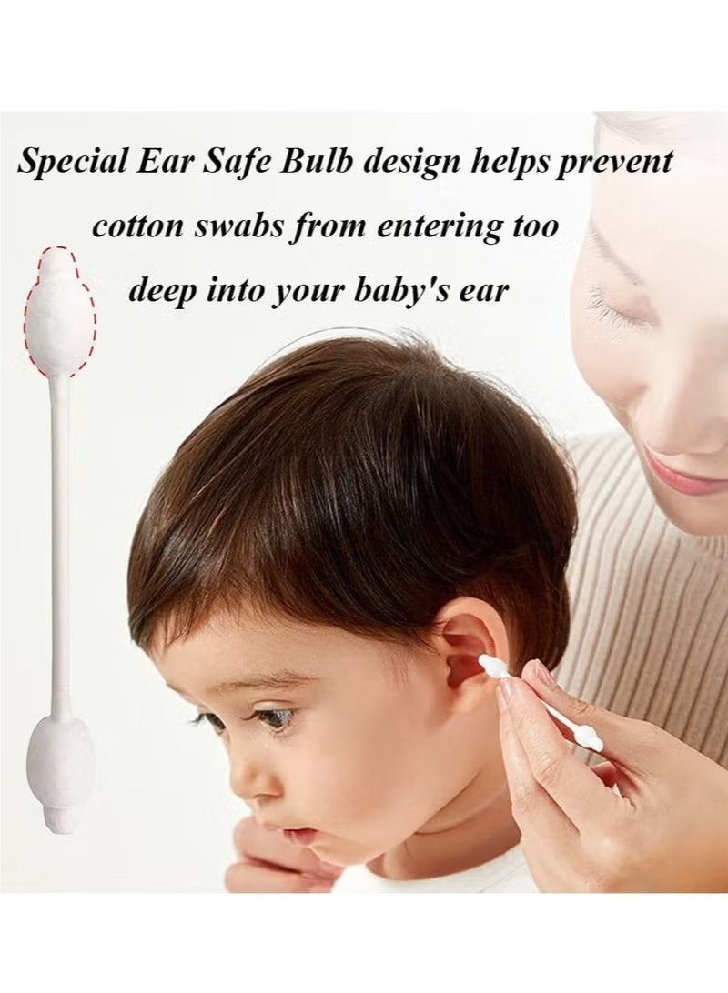 Baby Cotton Swabs, Organic Fragrance and Chlorine-Free Kids Safety Swabs, 100% Biodegradable Gentle Baby Qtips, Hypoallergenic Children Cotton Buds 60 sticks - Image 3
