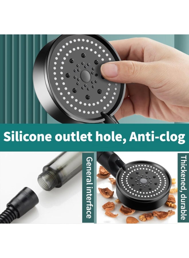 Bukela Filtered High Pressure Shower Head, 5 Spray Settings + 5 Replacement Filters, Showerhead witch ON/OFF Switch, Detachable Showerhead Set with Stainless Steel Hose and Adjustable Bracket, Easy Install - Image 4