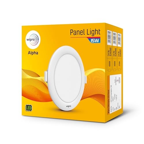 wipro Metal Garnet 15W Round LED Alpha Panel | Neutral White (4000K) | Recessed Down Light for False Ceiling | Cutout - 153mm | Pack of 12 - Image 2