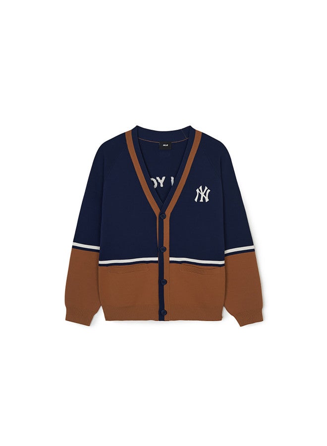 MLB Men'S And Women'S Couple College Style Color Block Striped Knitted Cardigan Coat Spring Autumn Kcv01 - Image 4