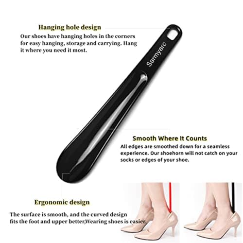 Sarmyarc Shoe Horn,2 Pack Plastic Shoe Horns, 10.3 Inches - Shoe Horns for Men, Women,Seniors& Kids Portable for Travel Use (Red/Black) - Image 3