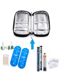 Leng Ke Insulin Cooler Case, Insulated Medicine Travel Cooler Lightweight Insulin Travel Case with 2 Reusable Ice Packs  - Image 3