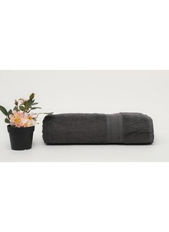 White Rose منشفة بريكس - 500 غم/م² - 100% قطن تيري - شيت استحمام 80x160 سم - لمسة فاخرة - جفاف سريع - عالية الامتصاص - رمادي  - Image 1