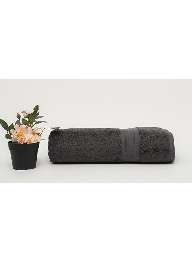 White Rose منشفة بريكس - 500 غم/م² - 100% قطن تيري - شيت استحمام 80x160 سم - لمسة فاخرة - جفاف سريع - عالية الامتصاص - رمادي - Image 1