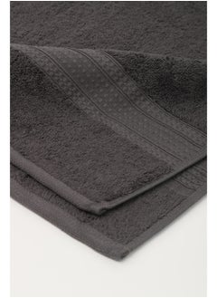 White Rose منشفة بريكس - 500 غم/م² - 100% قطن تيري - شيت استحمام 80x160 سم - لمسة فاخرة - جفاف سريع - عالية الامتصاص - رمادي  - Image 4