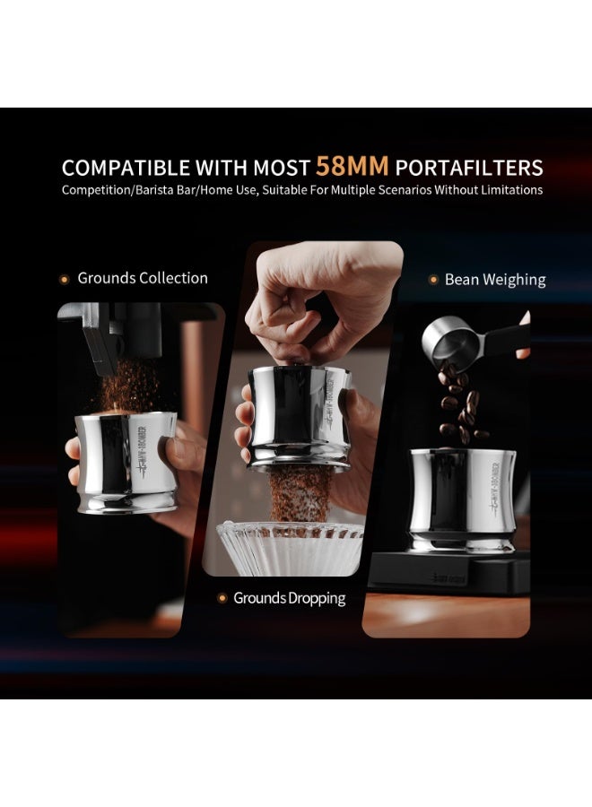 ام اتش دابيلو - ثري بومبار طقم أكواب إسبريسو و مطحنة قهوة MHW-3BOMBER، قمع جرعات من سبائك الألومنيوم مع محرك، موزع قهوة مطحون لمرشح قهوة 58 مم، أسود - Image 2