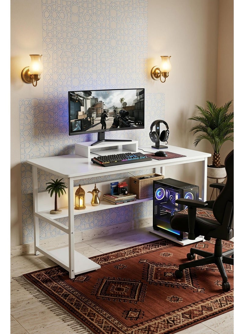 Visionnaire 110*50 cm Office Table Computer Desk with Bookshelf - Simple Style Study  Desk and Gaming Table - Image 3
