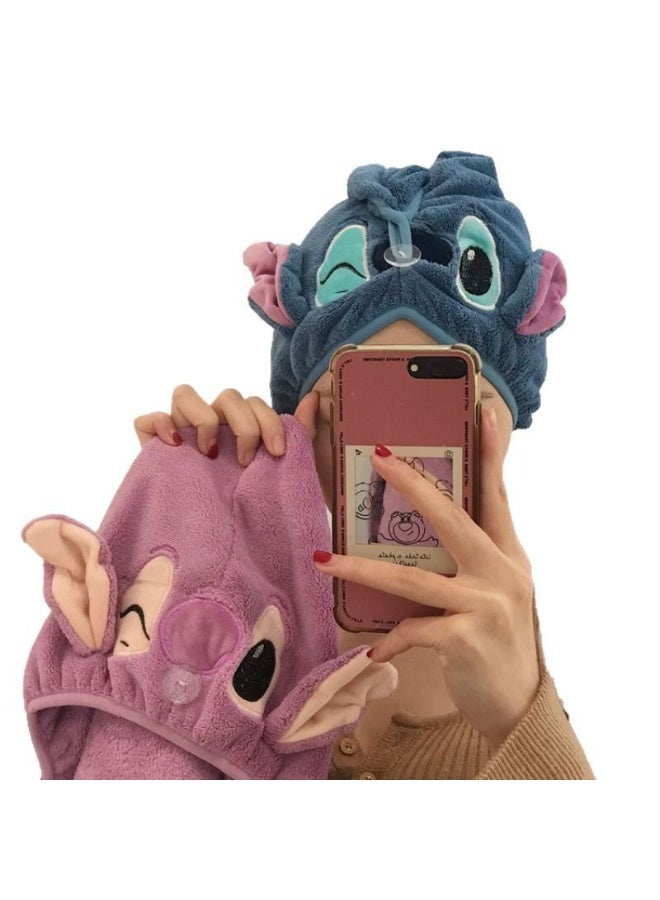 Stitch Cartoon Hair Drying Cap, Set of 2 - Image 2