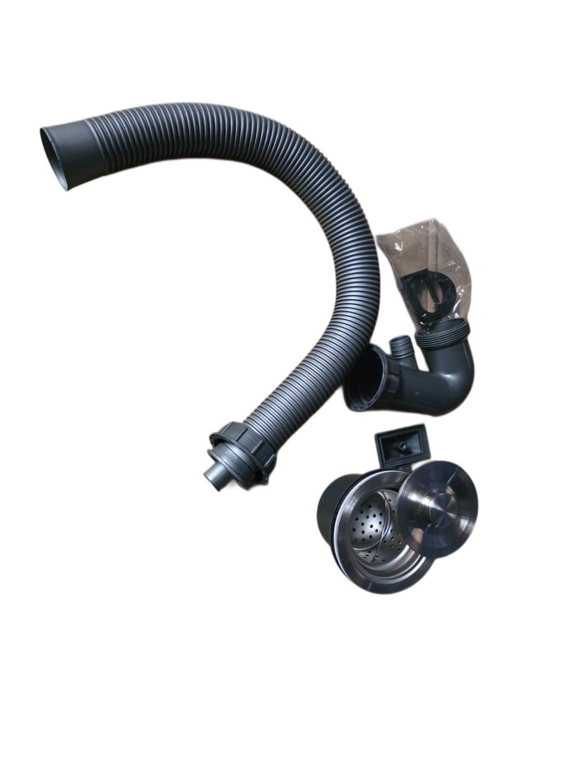 Stainless steel kitchen sink size: 75x45 cm. with drain kit and tray - Image 3