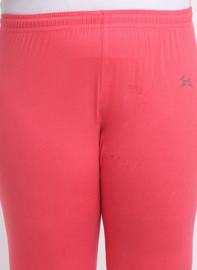 Trend Level Women Plus Size Coral Pink Ankle Length Leggings - Image 5