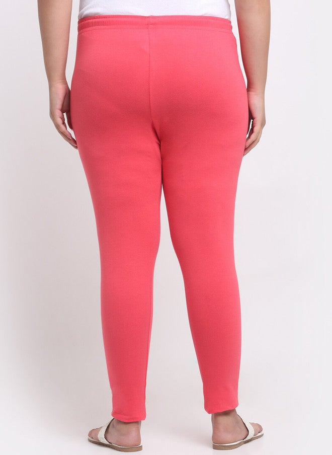 Trend Level Women Plus Size Coral Pink Ankle Length Leggings - Image 3