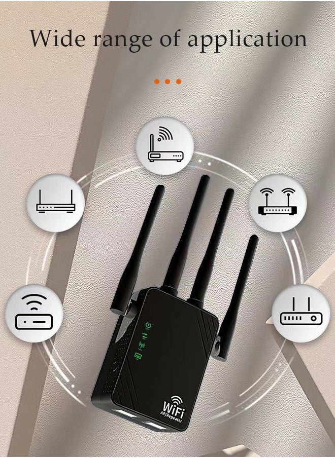 DUNISO Wifi Extender, Wifi Booster，300Mbps WIFI Amplifier , With Four Antennas, 2.4G, Dual Network Ports, One Click Setup, Plug And Play, Easy Setup  - Image 5