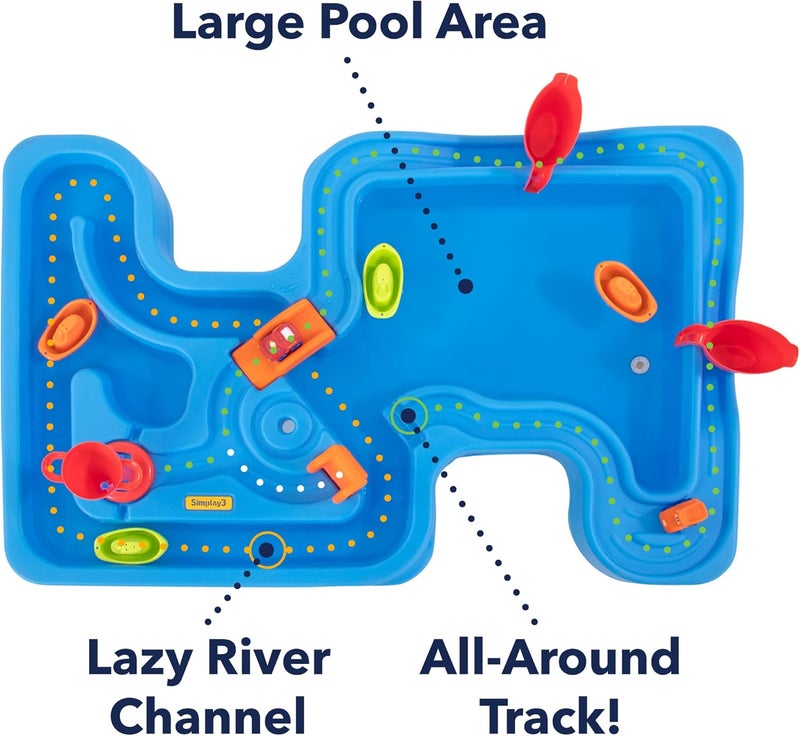 Simplay3 Big River and Roads Water Play Table with Track Toys for Kids - Image 4