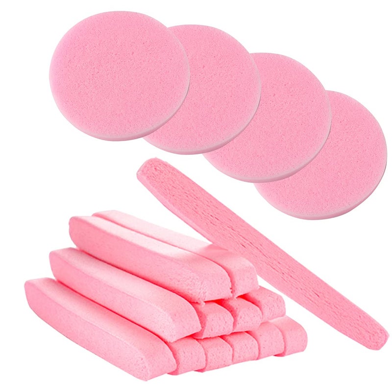 Tegelrying Facial Sponges Compressed360 Pieces Makeup Remover PVA Professional Round Face Wash Sponges Spa Pads for Women Exfoliating CleansingPink