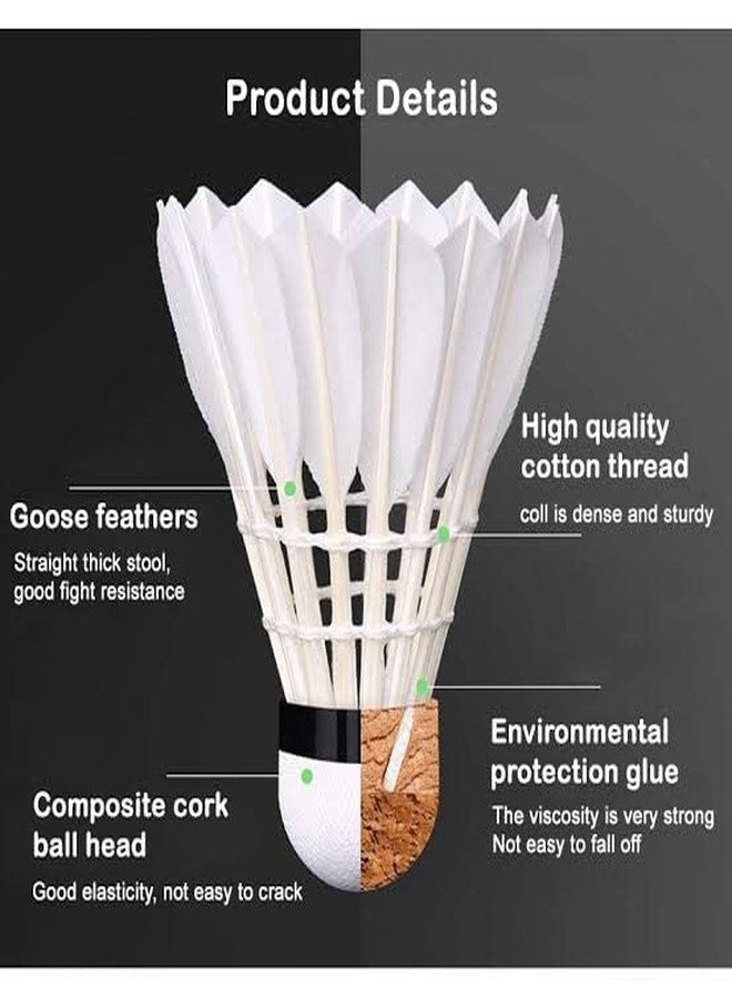 STEFFER FUNEX TOP Premium Series Feather Badminton Shuttlecocks (White) - Pack of 10 - Image 4
