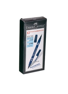 FABER-CASTELL FABER-CASTELL DOUBLE SIDED PERMANENT MARKER BOX OF 12PC BLUE 252951  - Image 1