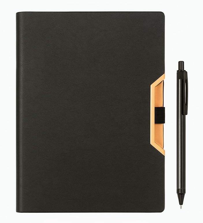 Schmick Premium Business Diary with Black Metal Pen - Diary and Pen Gift Set (192 Pages) (Black) - Image 5