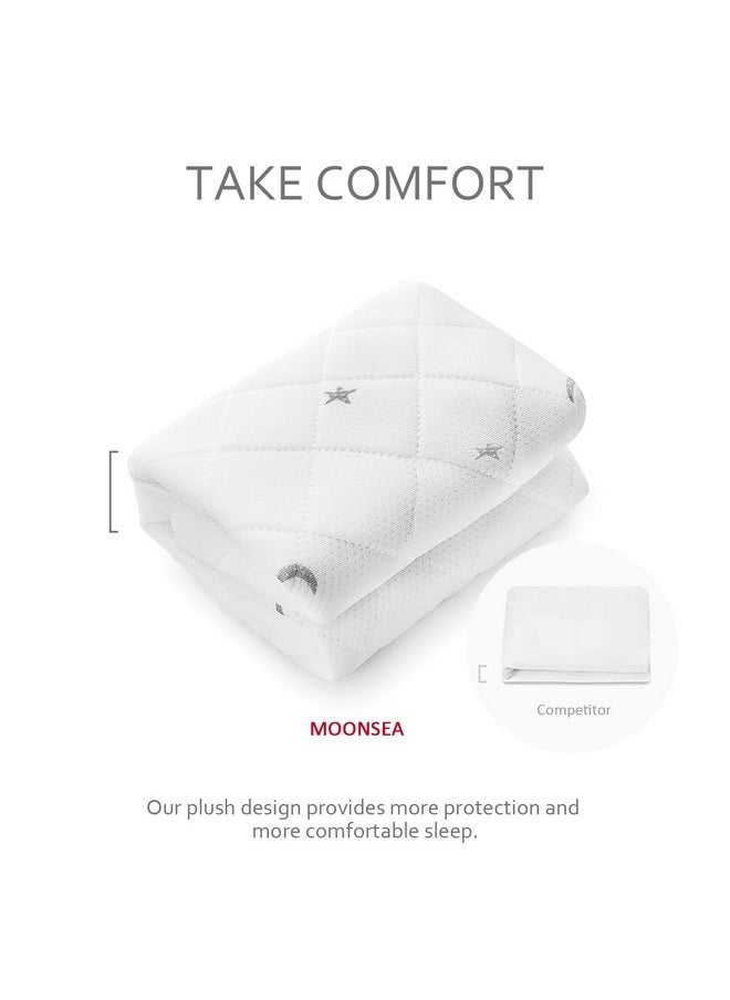 Moonsea Waterproof Bassinet Mattress Pad Cover Compatible with Halo Bassinest Swivel, Glide Sleeper, Waterproof Bassinet Mattress Protector, Breathable Proven to Reduce Suffocation Risk, Grey Star  - Image 3