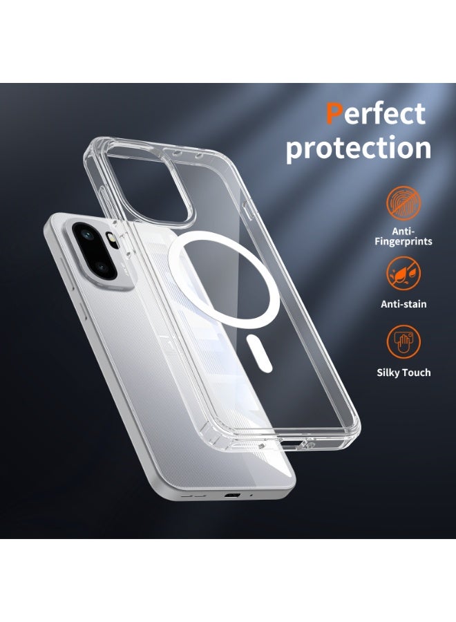 Transparent Magnetic Phone Case for OnePlus 15R 5G Thin Flexible Silicone + PC Acrylic Back Never Yellowing Camera Protection Shockproof Cell Phone Cover - view 4